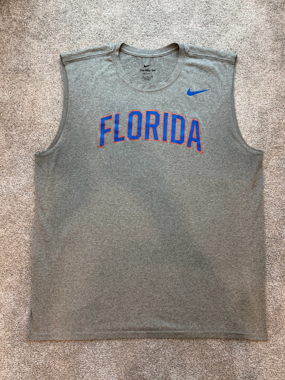 Nike UG Florida Gators Dri-FIT Muscle Tank Gray Blue Orange XL